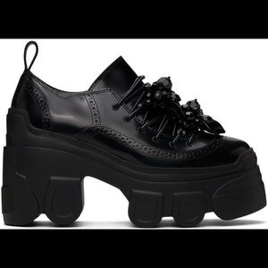 Simone Rocha Black Tracker Sole Turbo Embellishment Platform Brogues